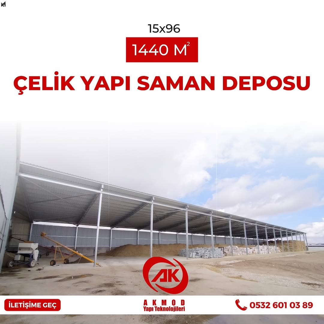 - 15x96 Çelik Yapı Saman DeposuSağlıklı ve sürdürülebilir projelerimizle tanışmak için bizimle i